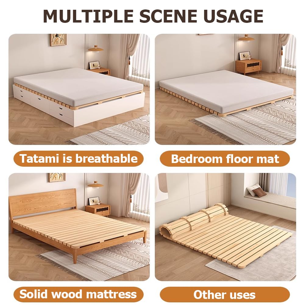 Amazon｜PA-DABAOO 折りたたみ可能な木製のロールタイプのスラット